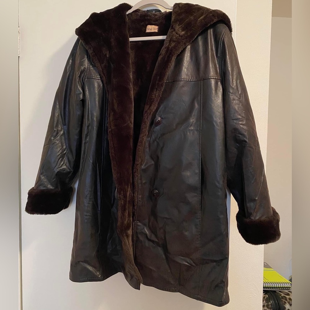 Midnight Velvet Dark Brown REAL Fur Coat Size Medium